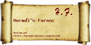 Hermán Ferenc névjegykártya