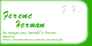 ferenc herman business card